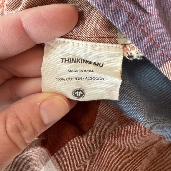 Thinking Mu 100% cotton Paola Madras Plaid/Check dress - Picture 5 of 7